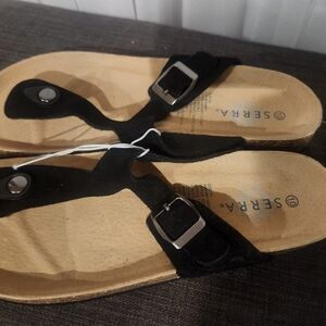 Serra Black Sandals with Buckle